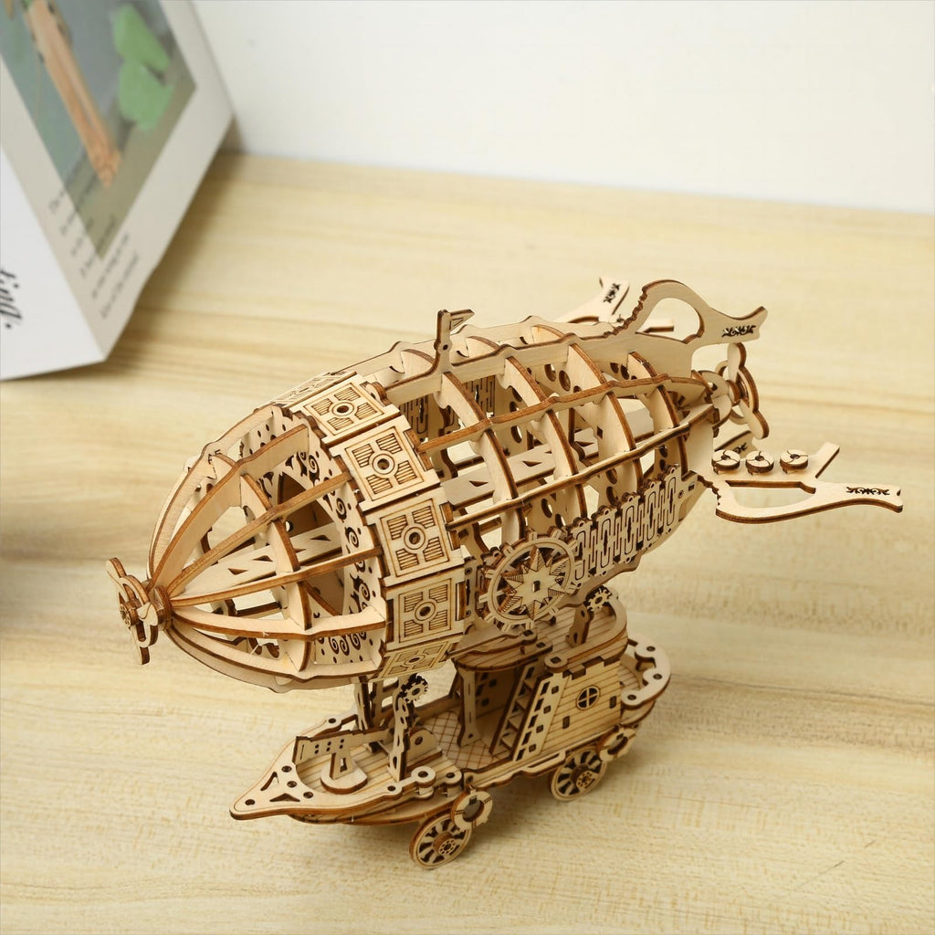 DIY Airship 3D Wooden Puzzle Kit – 160-Piece Brainteaser for Adults and Teens