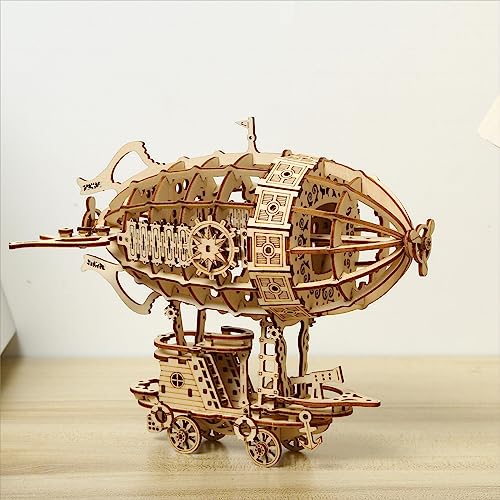 DIY Airship 3D Wooden Puzzle Kit – 160-Piece Brainteaser for Adults and Teens