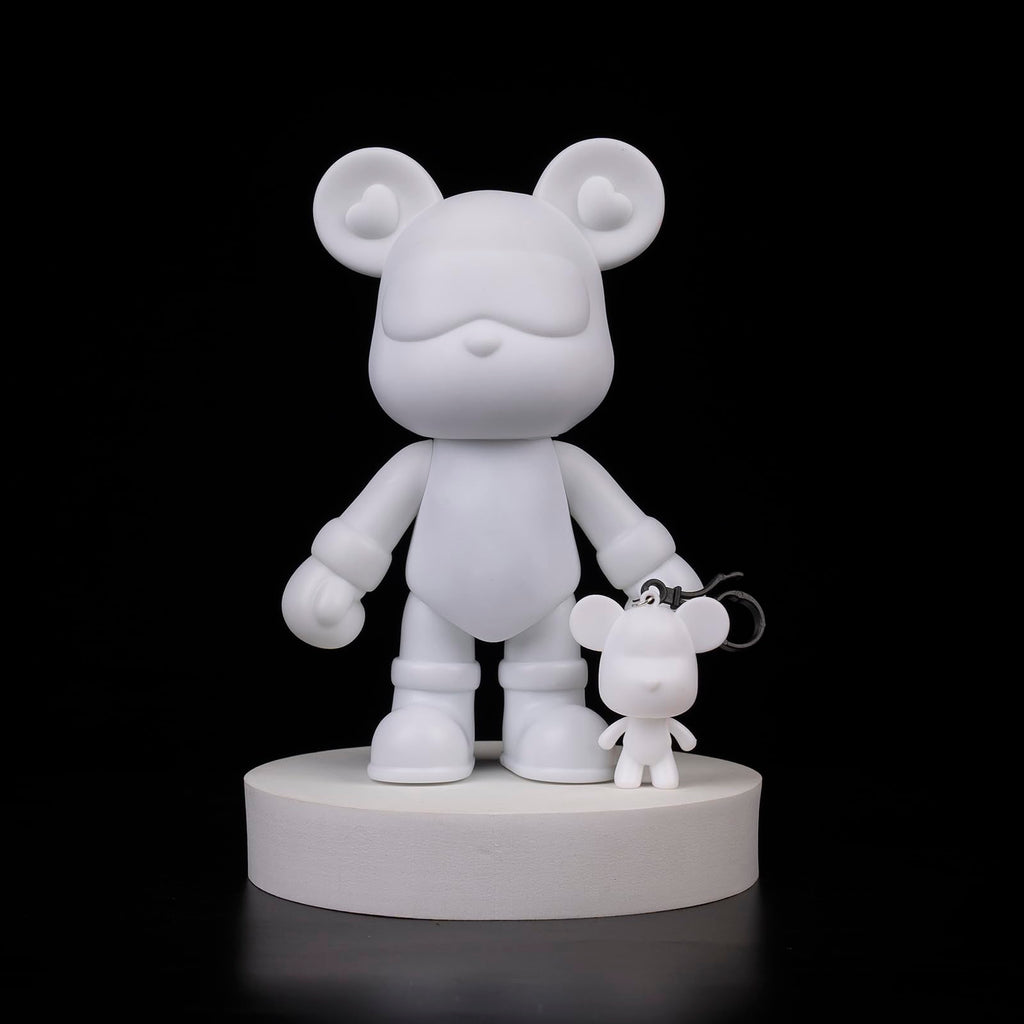 DIY Fluid Bear + Keychain Painting Set - 9 Inch Blank Mold for Creative Fluid Art