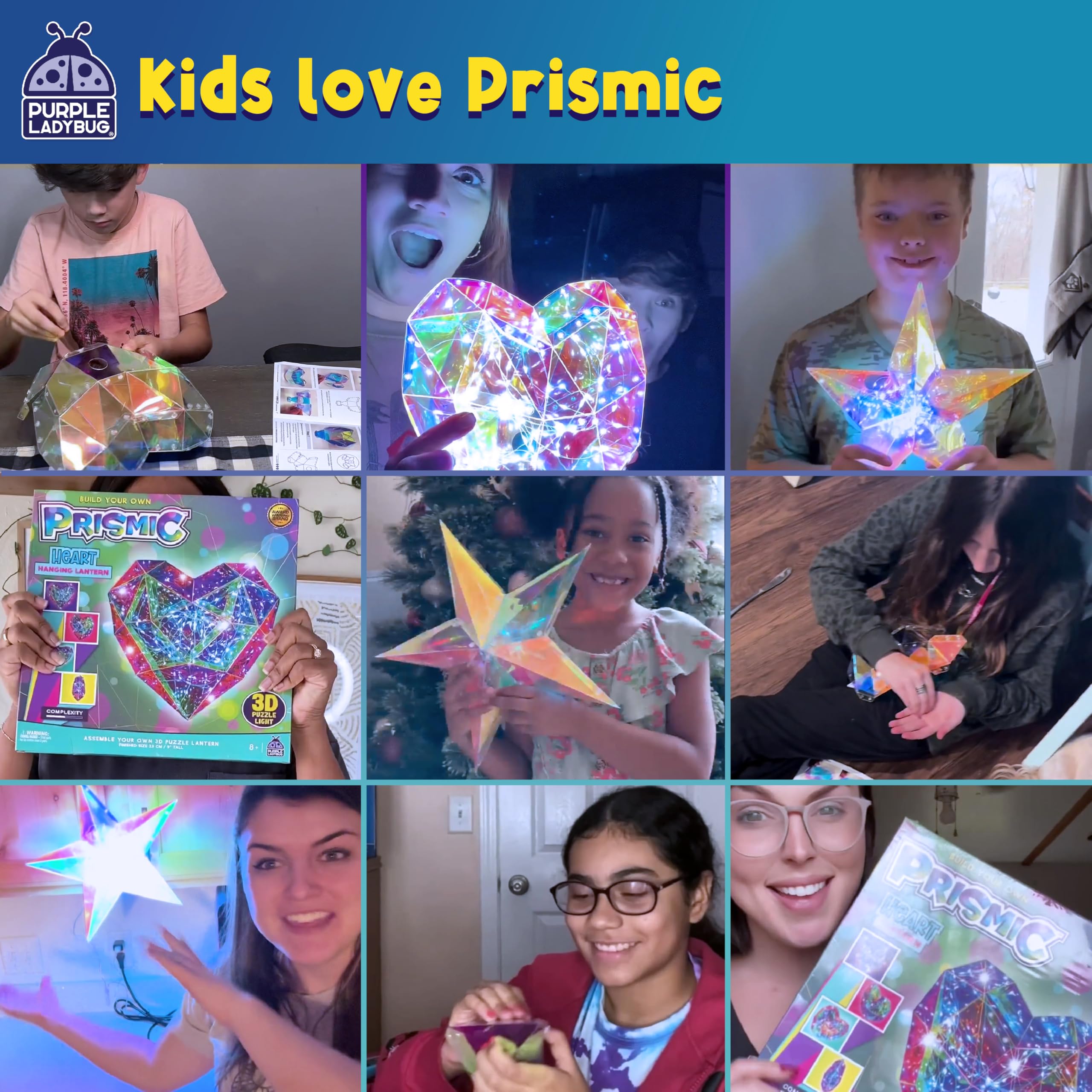 DIY Night Light Kit for Girls 3D Heart Puzzle - PURPLE LADYBUG Craft Set for Ages 12+
