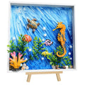 DIY Ocean Painting Kit – Blue & White Mosaic Art Set for Kids with Sea Animal Accessories