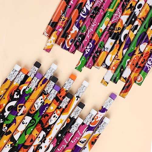 DIYASY 108-Pack Halloween Pencils with Erasers – 12 Assorted Designs for Kids’ Party Favors