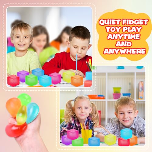 DIYDEC 8-Pack Stress Cubes – Squishy Fidget Toys in 8 Colors for Stress Relief