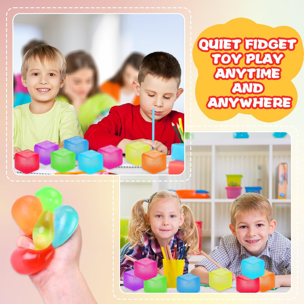 DIYDEC 8-Pack Stress Cubes – Squishy Fidget Toys in 8 Colors for Stress Relief