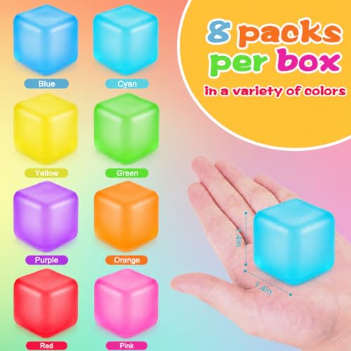 DIYDEC 8-Pack Stress Cubes – Squishy Fidget Toys in 8 Colors for Stress Relief