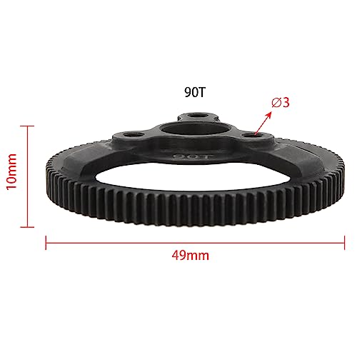 DKKY Hardened Steel Spur Gear 90T/48P Upgrade for Traxxas 2WD Slash Drag Slash Bandit