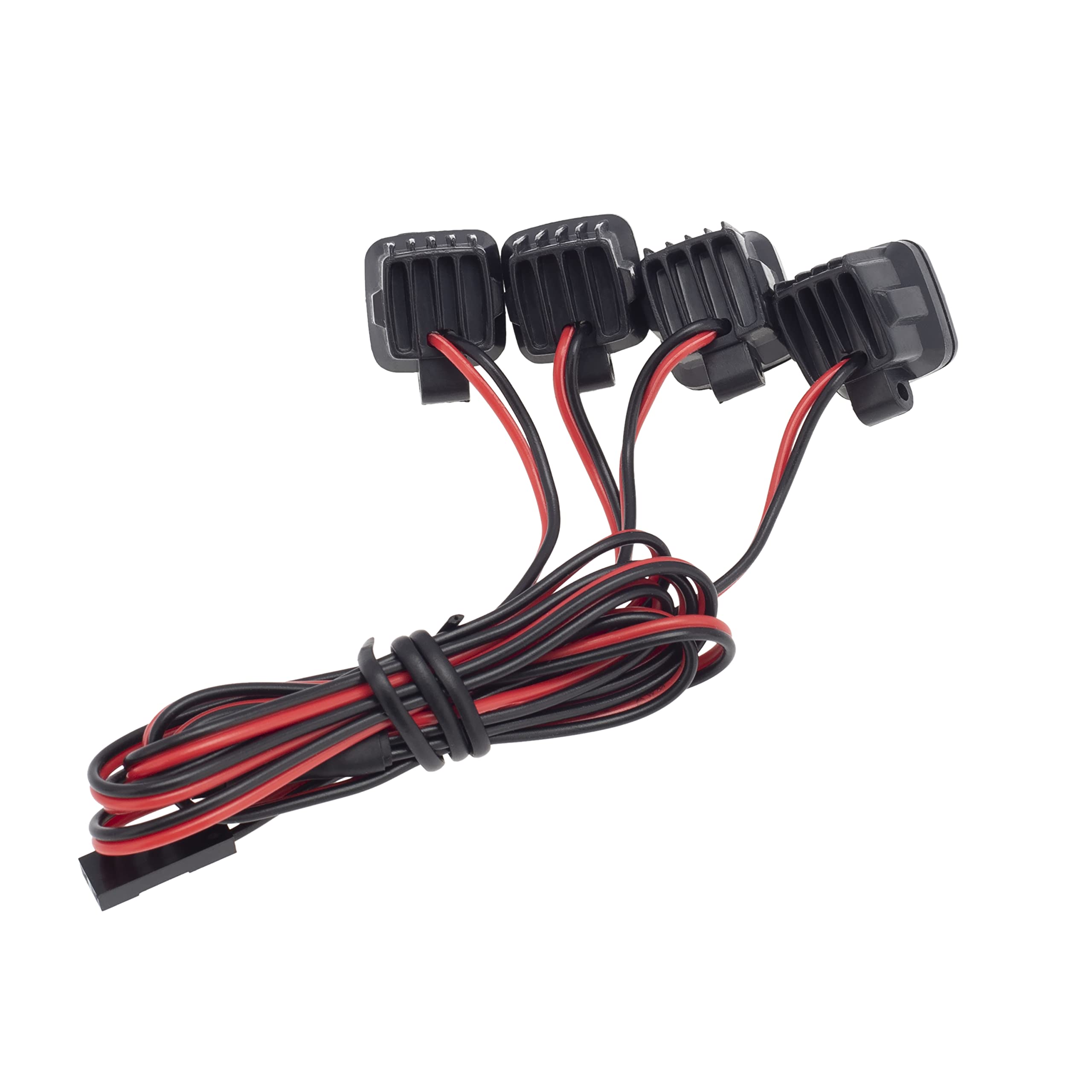 DKKY RC Car LED Spotlights - 4 Pack for 1/10 Scale Crawlers (Axial SCX10, Traxxas TRX4, etc.)