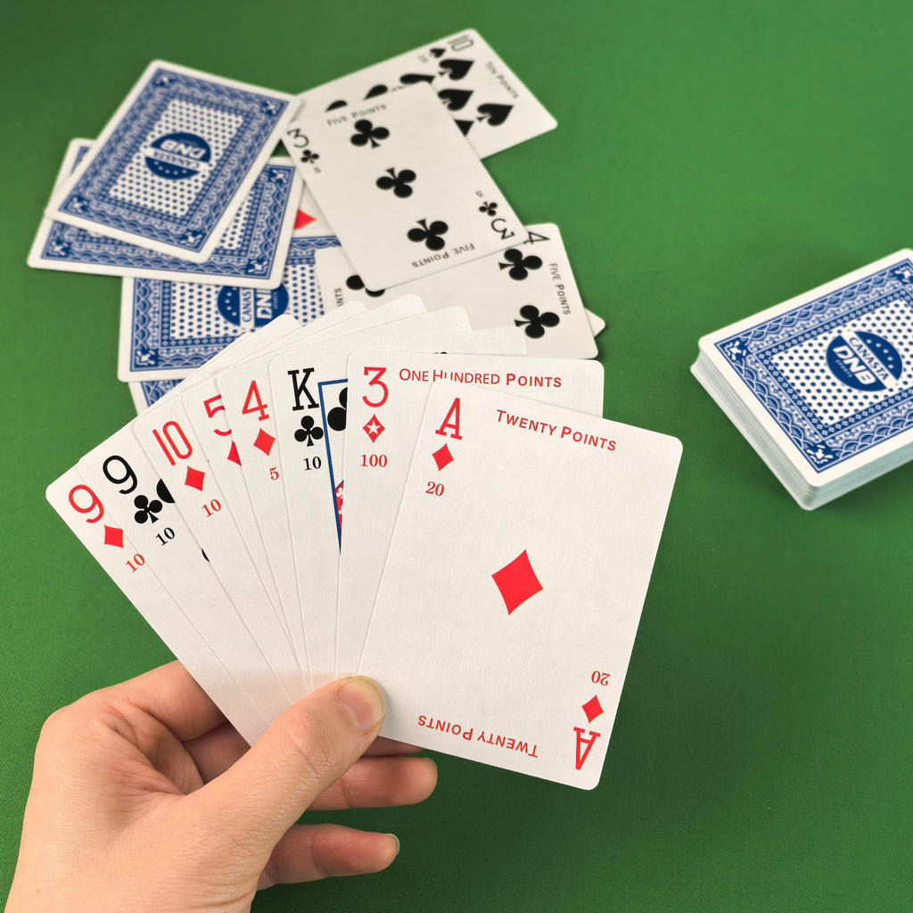DNB 4 Deck Canasta Cards – Blue Playing Cards with Point Values and Rules
