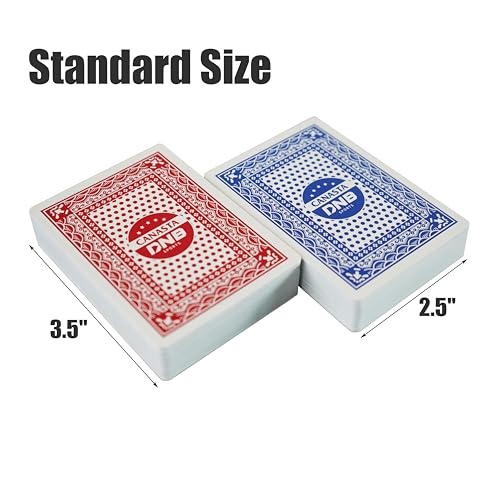 DNB 4-Deck Canasta Cards Set - Blue and Red Decks with Point Values, Canasta & Hand and Foot Rules Included