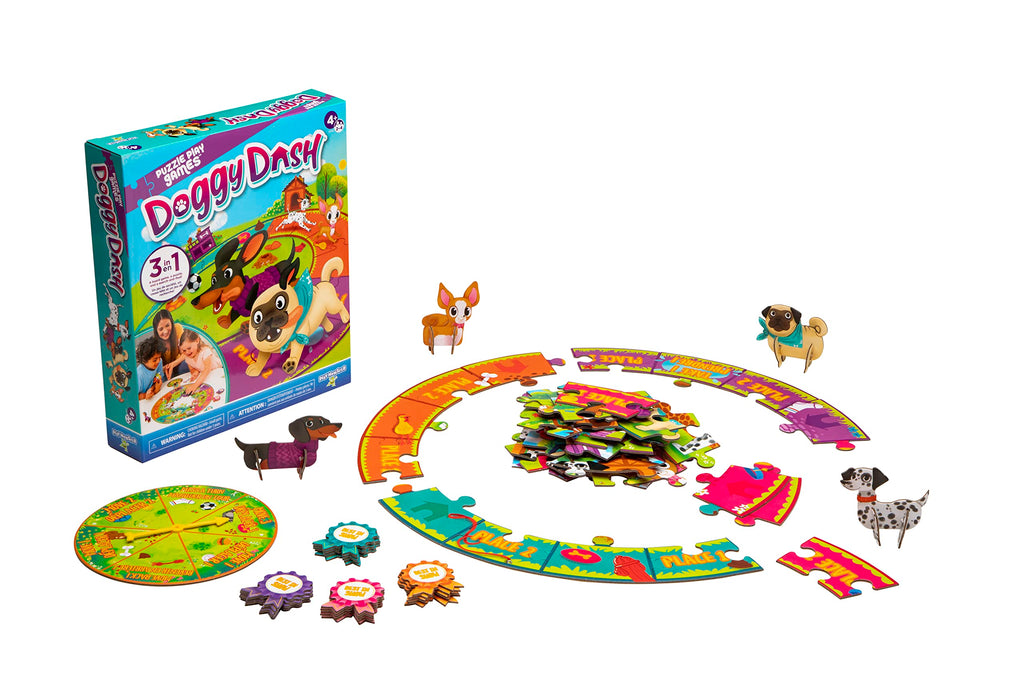 Doggy Dash 3-in-1 Board Game – Puzzle, Search & Find, Race Game for Ages 4+