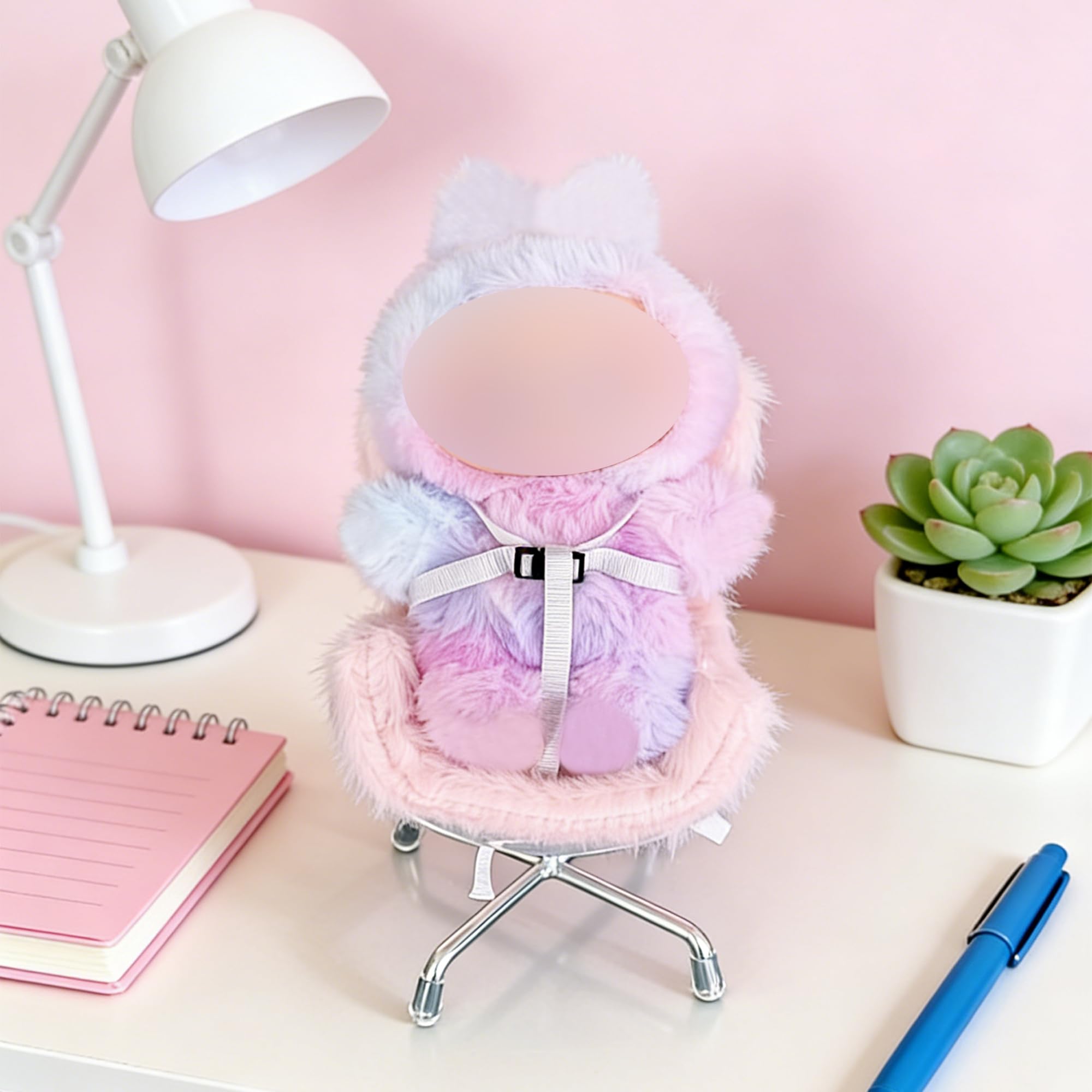 Doll Car Seat for 3–8 Inch Figures – Includes Air Vent Clip and Desktop Stand