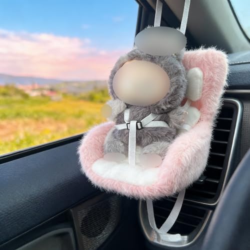 Doll Car Seat for 3–8 Inch Figures – Vent Clip & Desktop Stand, Cute Ornament for Collectors