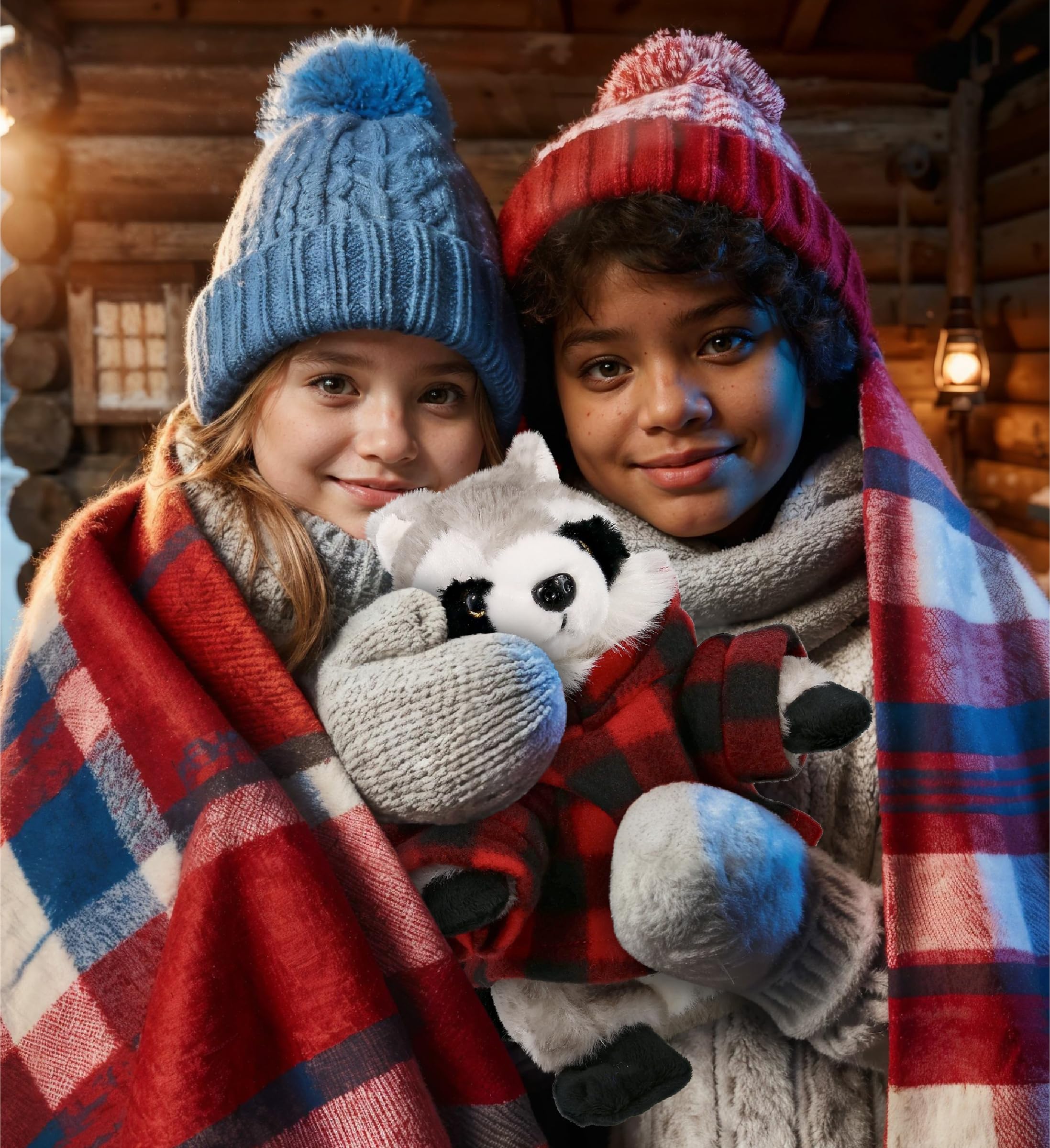 DolliBu Red Plaid Hoodie Teddy Bear Clothes - Large Plush Jacket for Stuffed Animals