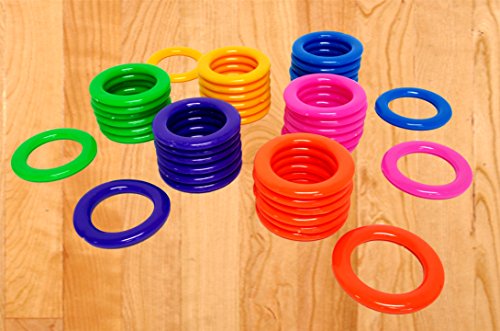 Dondor Plastic Cane Rack Rings (30 Pack) – Multicolored Ring Toss Game Set