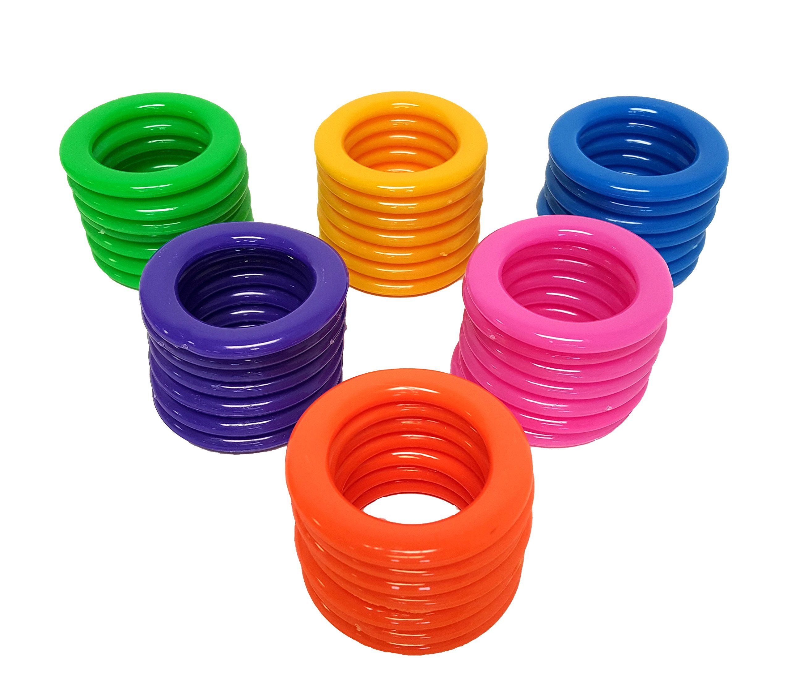 Dondor Plastic Cane Rack Rings (30 Pack) – Multicolored Ring Toss Game Set