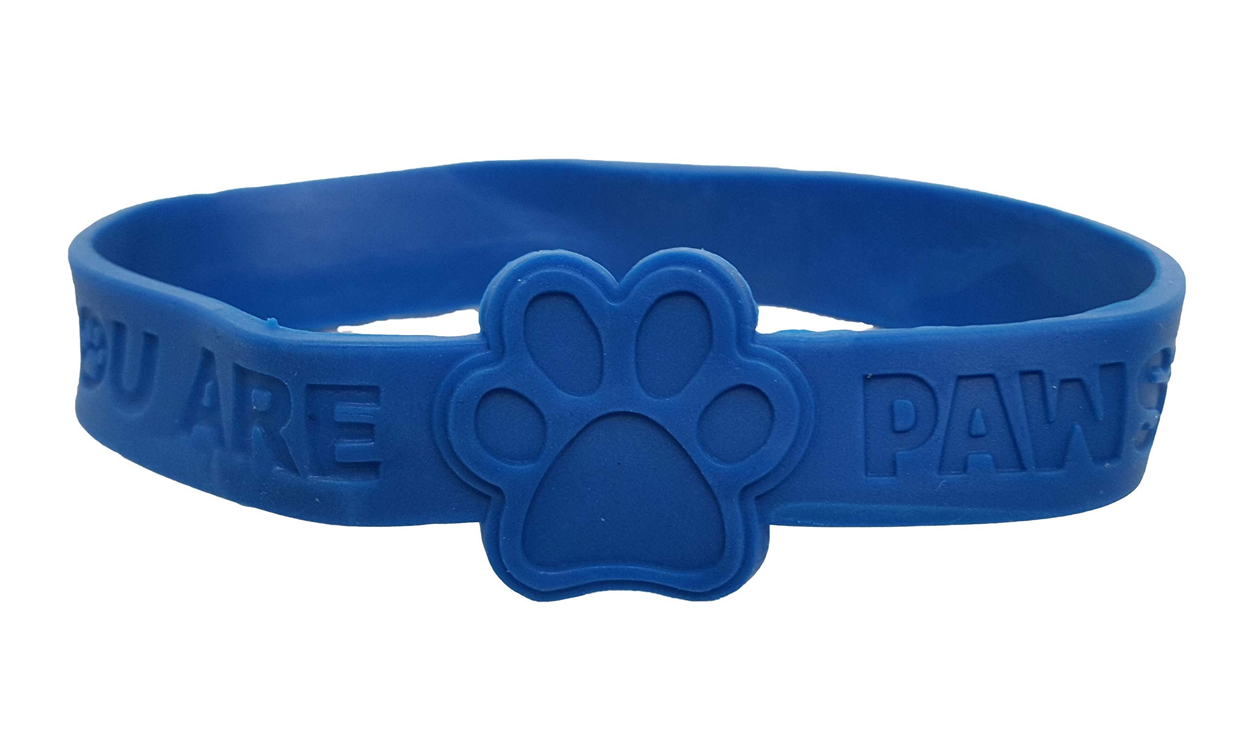 Dondor 'You Are Pawsome' Paw Print Rubber Bracelets - Pack of 24 Neon Party Favors for Kids
