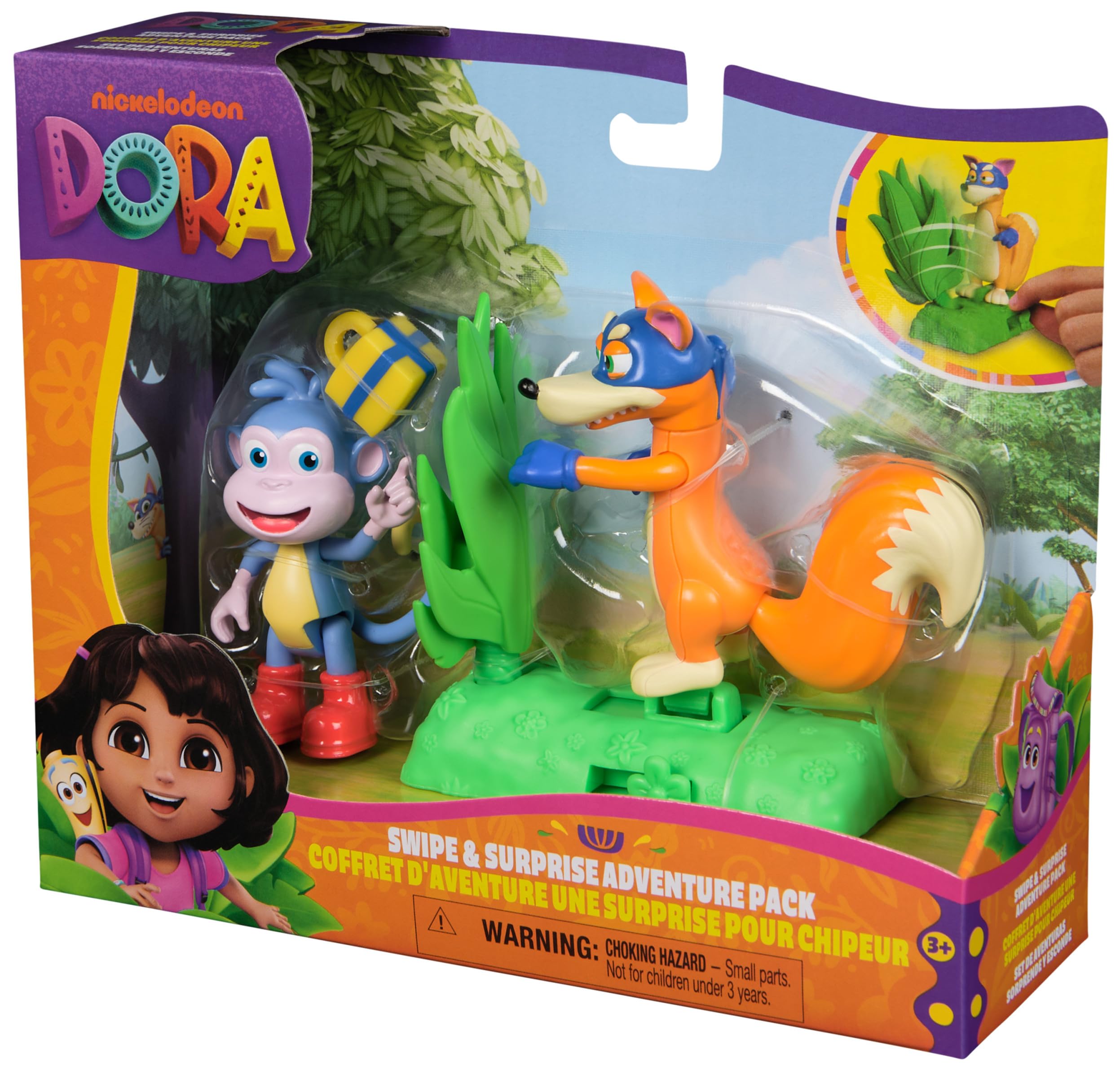 Dora Swipe & Surprise Adventure Pack with Boots & Swiper Figures – Ages 3+