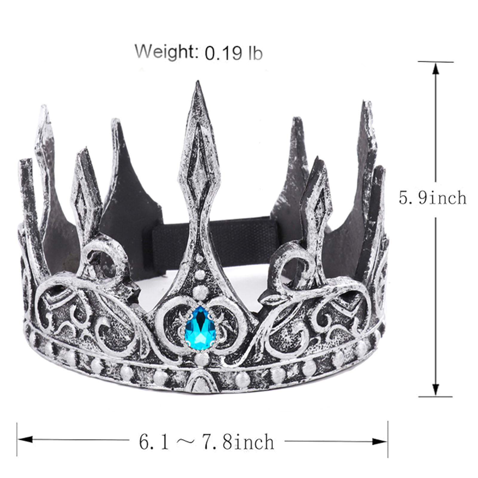 DothRayan Royal King Crown - Adjustable Foam Crown for Cosplay, Halloween & Party Costumes