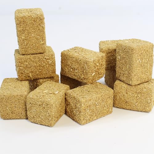 DoubleWood Mini Hay Bales, 12-Pack Foam Straw Bales for Dollhouse, Farm, Halloween, and Autumn Decor