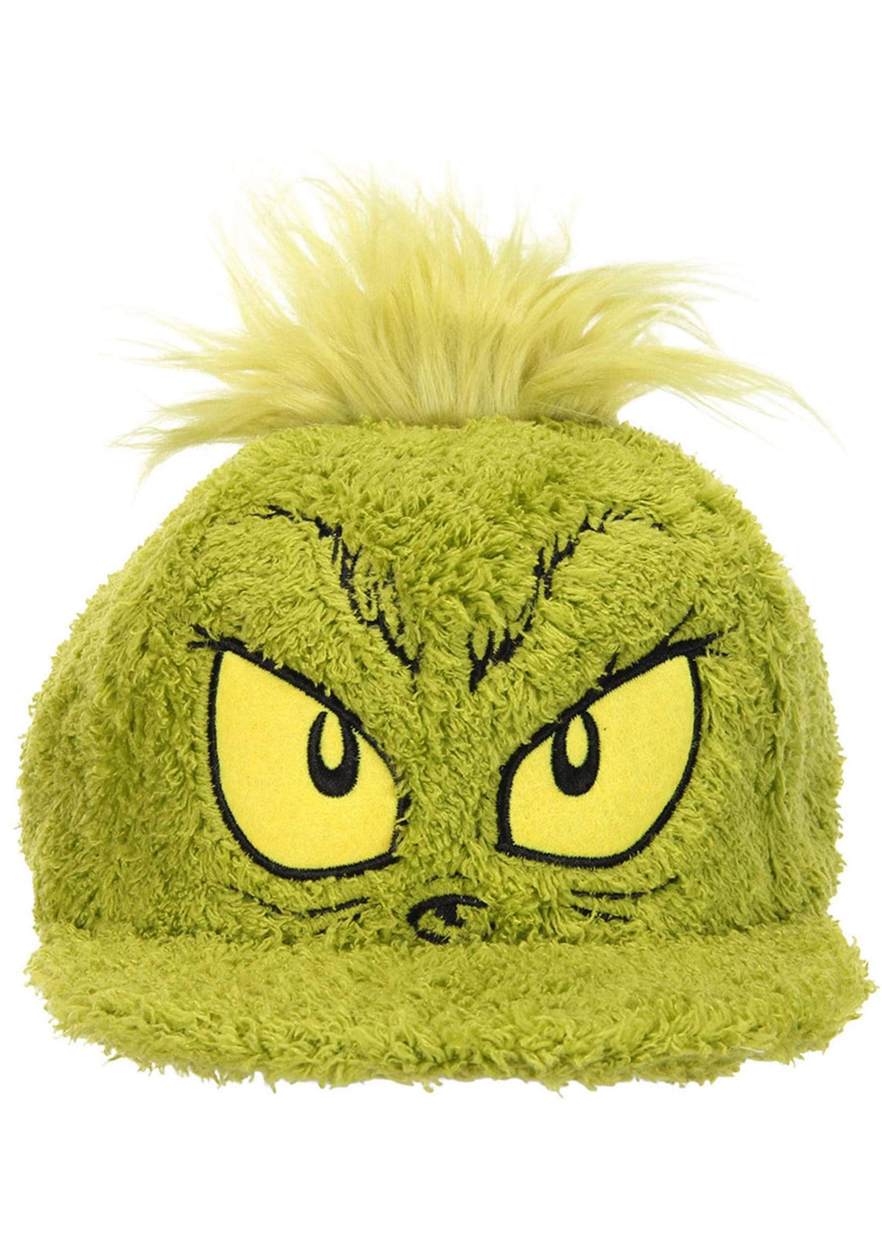 Dr. Seuss The Grinch Fuzzy Snapback Hat – Officially Licensed Green Fur Costume Cap by elope