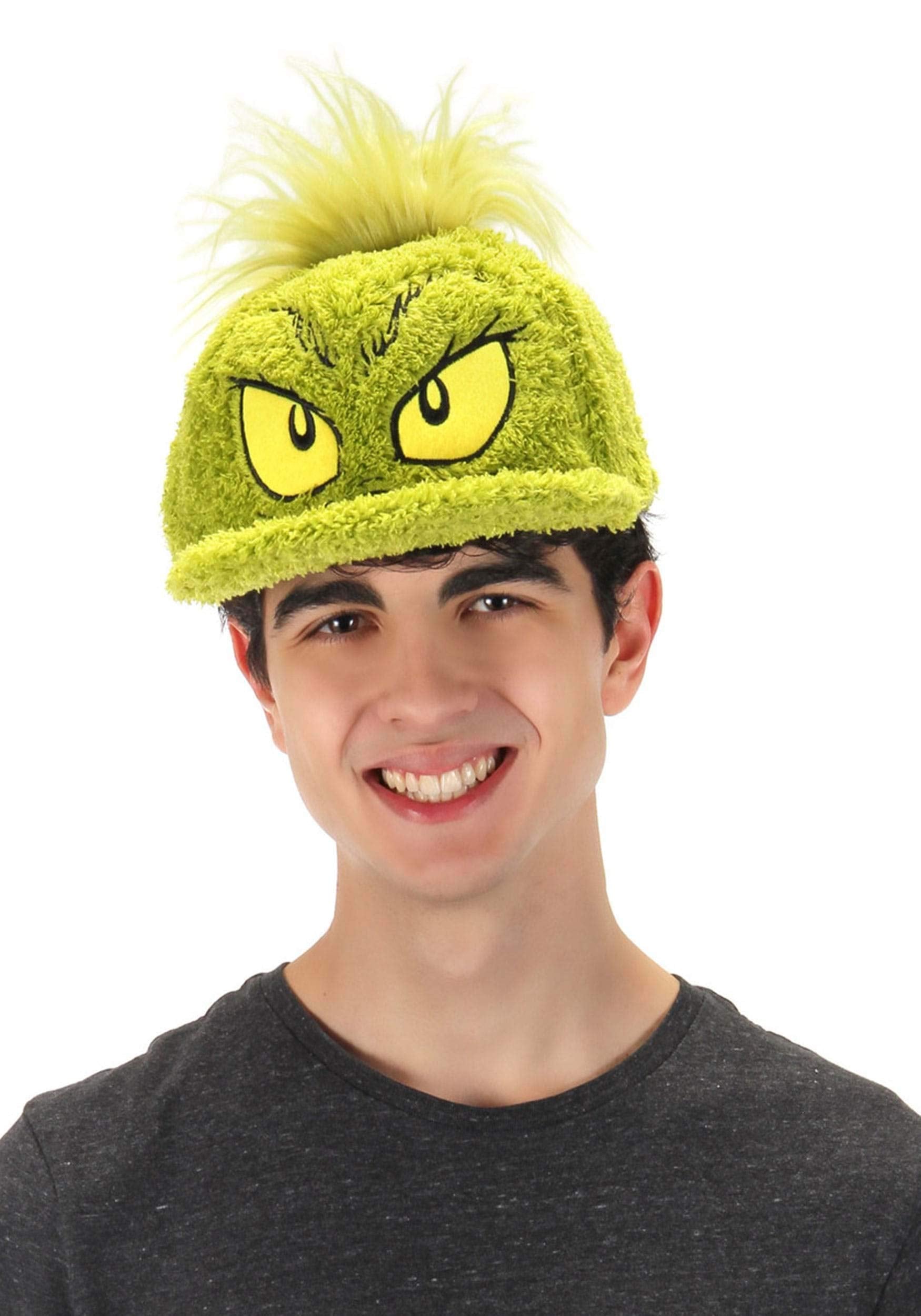 Dr. Seuss The Grinch Fuzzy Snapback Hat – Officially Licensed Green Fur Costume Cap by elope