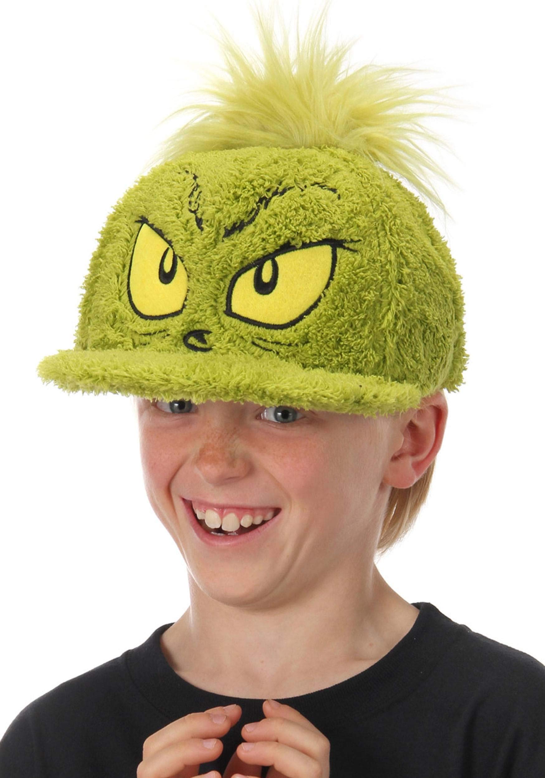 Dr. Seuss The Grinch Fuzzy Snapback Hat – Officially Licensed Green Fur Costume Cap by elope
