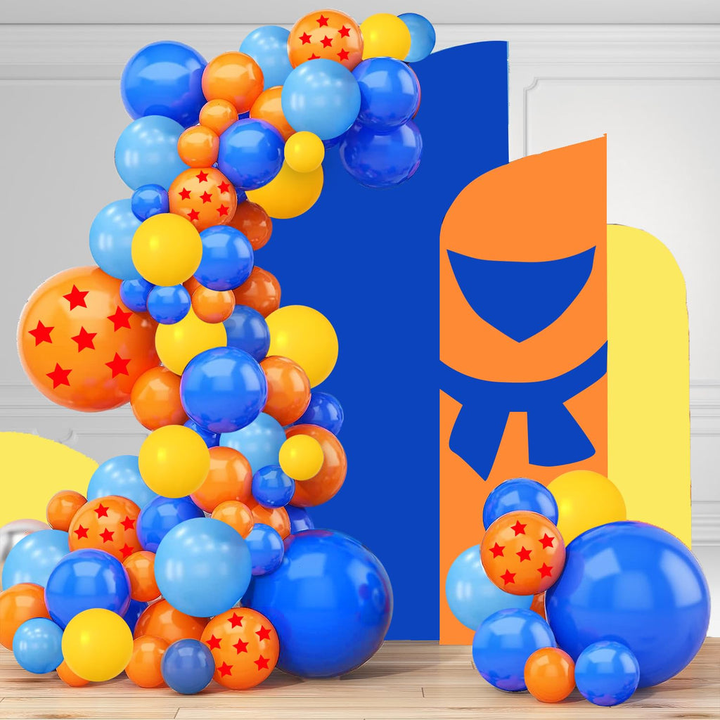 Dragon Ball Z Party Supplies - 139 Pcs Blue Balloon Garland Arch Kit for Birthday Decorations
