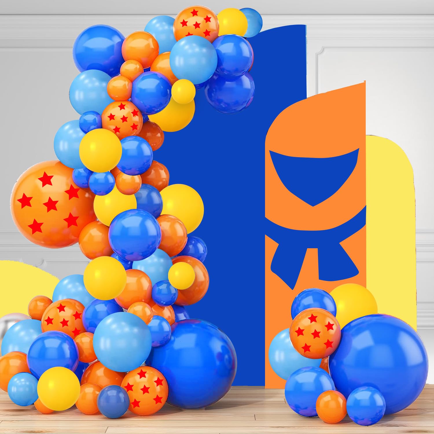 Dragon Ball Z Party Supplies - 139 Pcs Blue Balloon Garland Arch Kit for Birthday Decorations