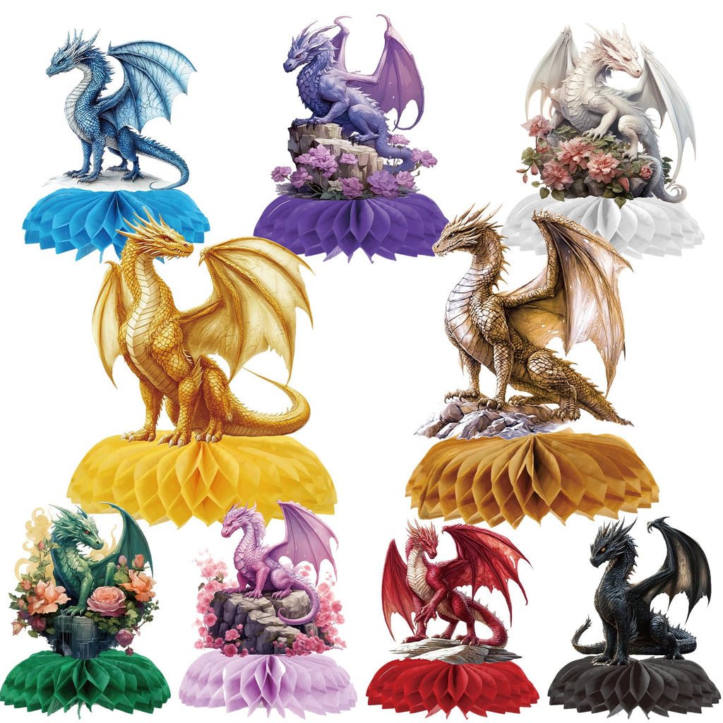 Dragon Honeycomb Centerpieces Set – 9 Patterns for Birthday, Baby Shower, and Theme Party Decorations by InIsaJace