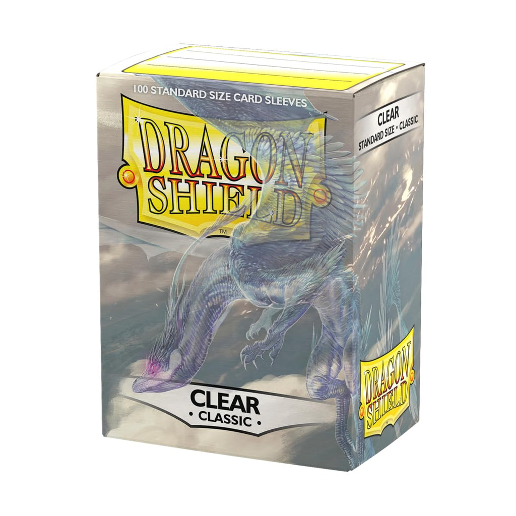 Dragon Shield Classic Clear Sleeves – 100 Standard Size TCG Sleeves, Smooth & Tough Polypropylene Protection