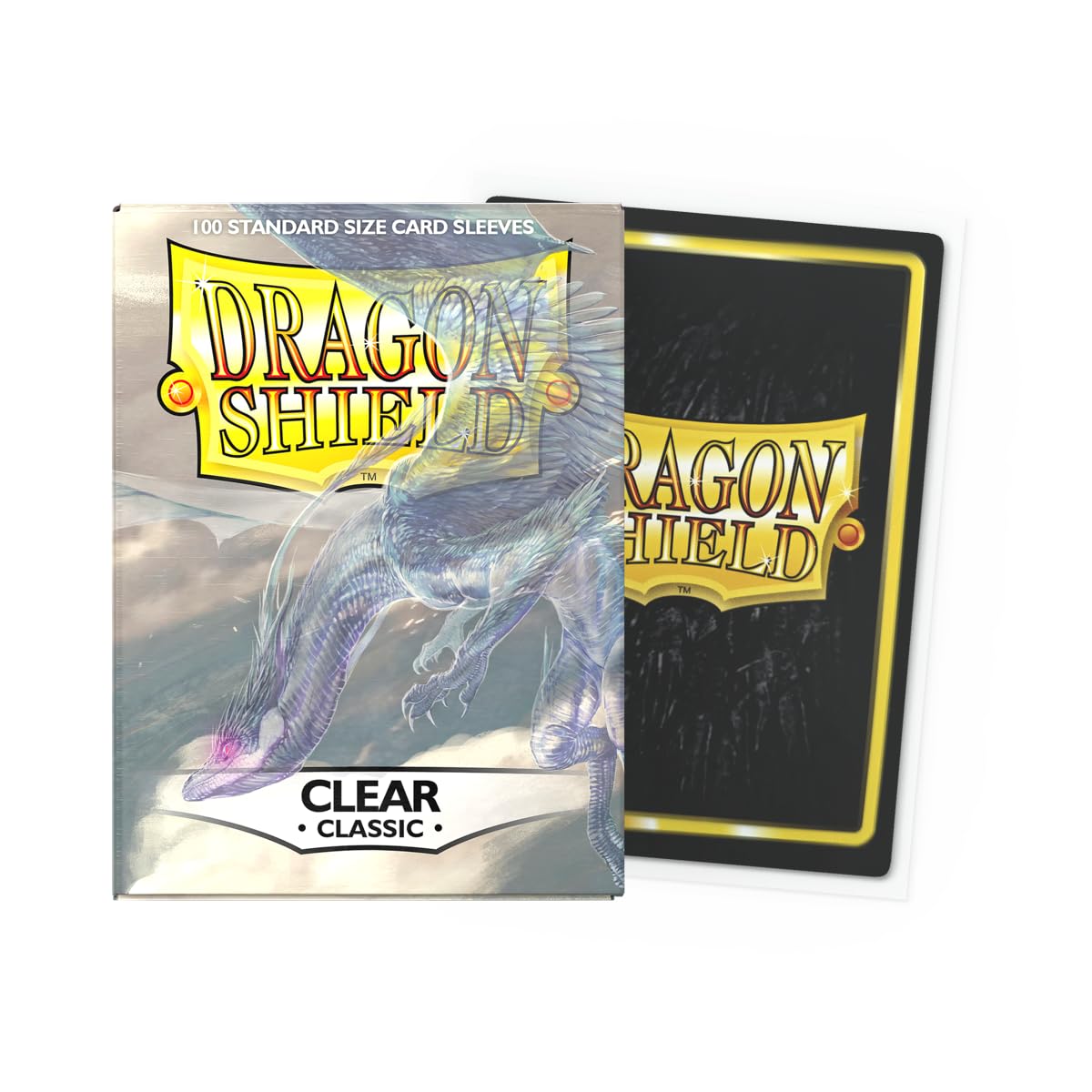 Dragon Shield Classic Clear Sleeves – 100 Standard Size TCG Sleeves, Smooth & Tough Polypropylene Protection