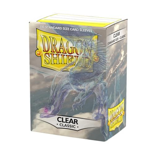 Dragon Shield Classic Clear Sleeves – 100 Standard Size TCG Sleeves, Smooth & Tough Polypropylene Protection