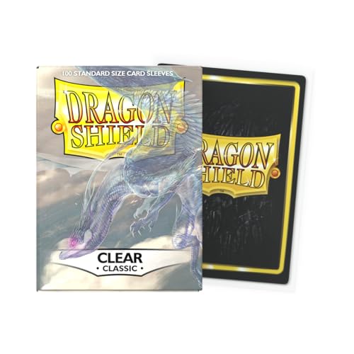 Dragon Shield Classic Clear Sleeves – 100 Standard Size TCG Sleeves, Smooth & Tough Polypropylene Protection