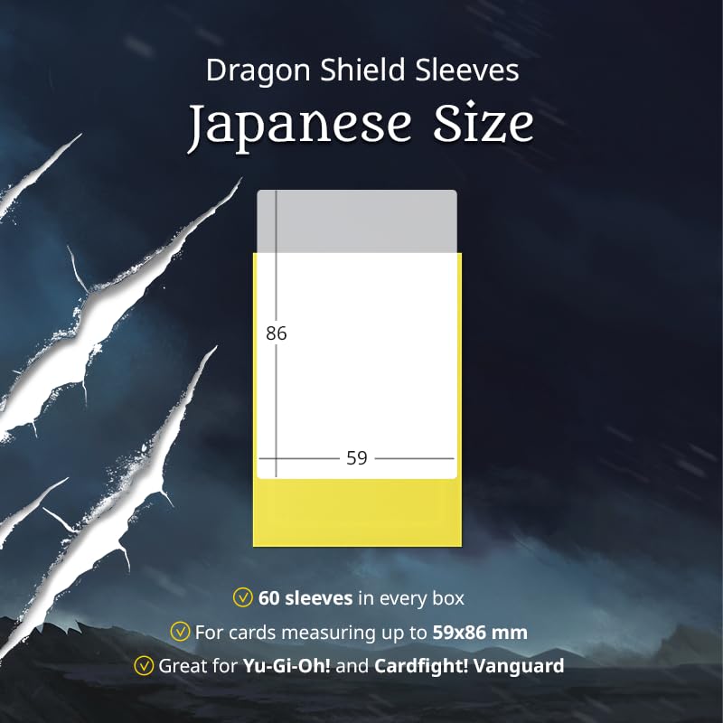 Dragon Shield Classic Sleeves Japanese Size 60ct - Crimson Polypropylene Card Sleeves for Yu-Gi-Oh, Naruto, Cardfight Vanguard