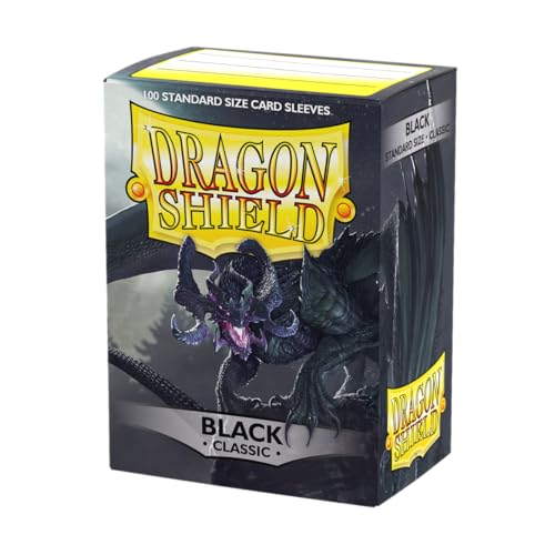 Dragon Shield Classic Standard Size Card Sleeves – 100 Black Sleeves for MTG, Pokémon, Flesh & Blood & More