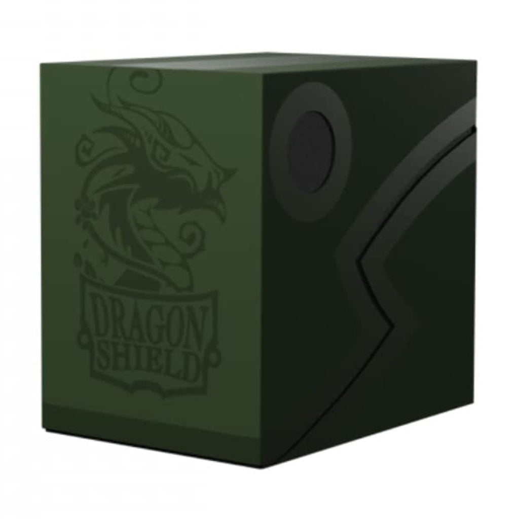Dragon Shield Double Shell Deck Box – Forest Green/Black – Two-Drawer Card Storage for MTG, Pokemon, Yugioh