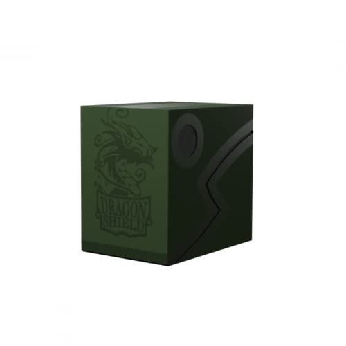Dragon Shield Double Shell Deck Box – Forest Green/Black – Two-Drawer Card Storage for MTG, Pokemon, Yugioh