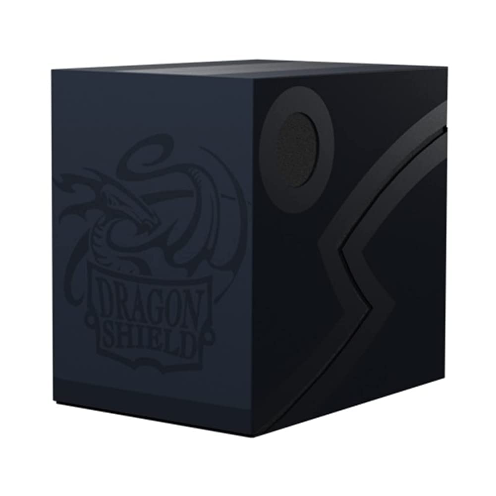 Dragon Shield Double Shell Deck Box – Midnight Blue/Black: Sturdy Storage for 435+ Single-Sleeved Cards