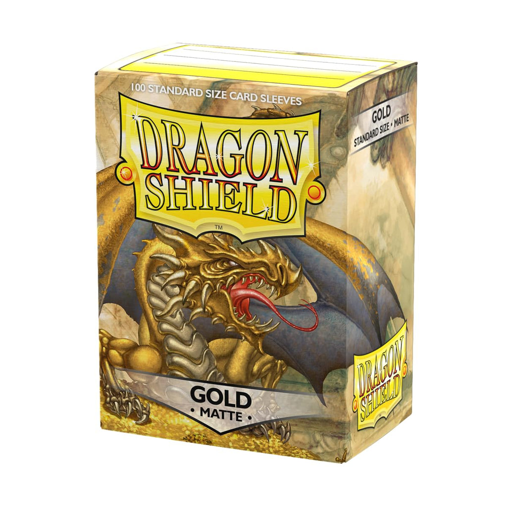Dragon Shield Gold Matte Card Sleeves | 100 Standard Size Protectors for Pokemon, Magic, Flesh & Blood & One Piece