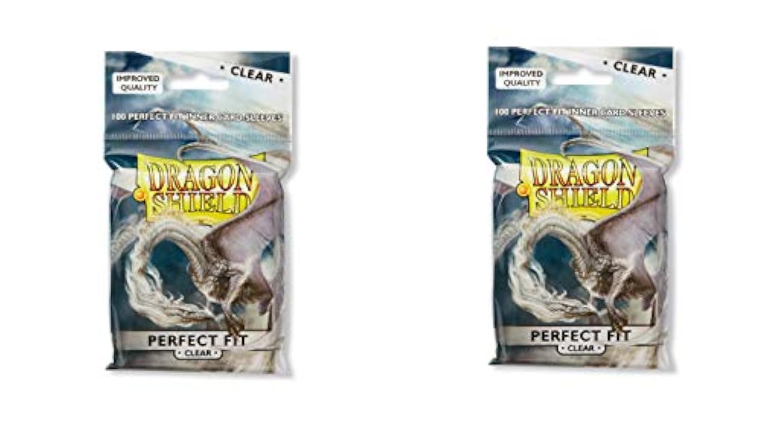 Dragon Shield Inner Sleeves (Clear, Standard Size) – 2-Pack of 100-Count Sleeves