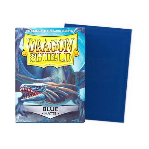Dragon Shield Matte Blue Standard Size Card Sleeves (100 Count) – Smooth Shuffle, Tough Protection for TCGs