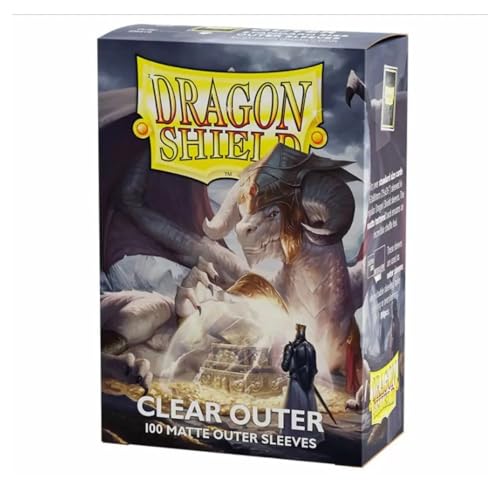 Dragon Shield Matte Clear Outer Sleeves – 100 Standard-Size TCG Sleeves (63x88mm)