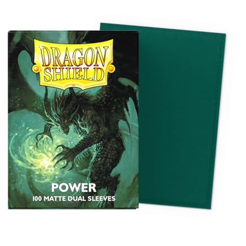 Dragon Shield Matte Dual Standard Size Card Sleeves - 100 Count, Power Color, Opaque Black Interior