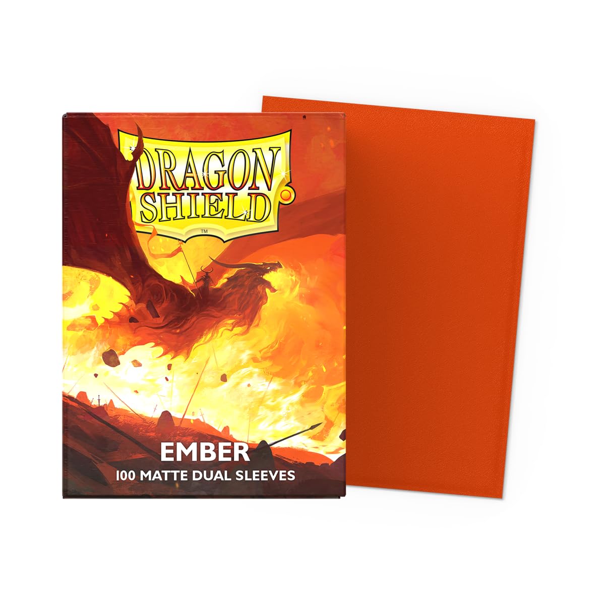 Dragon Shield Matte Dual Standard Size Card Sleeves 100 CT - Ember - Smooth & Tough Premium TCG Sleeves for Pokémon, Magic, Flesh & Blood