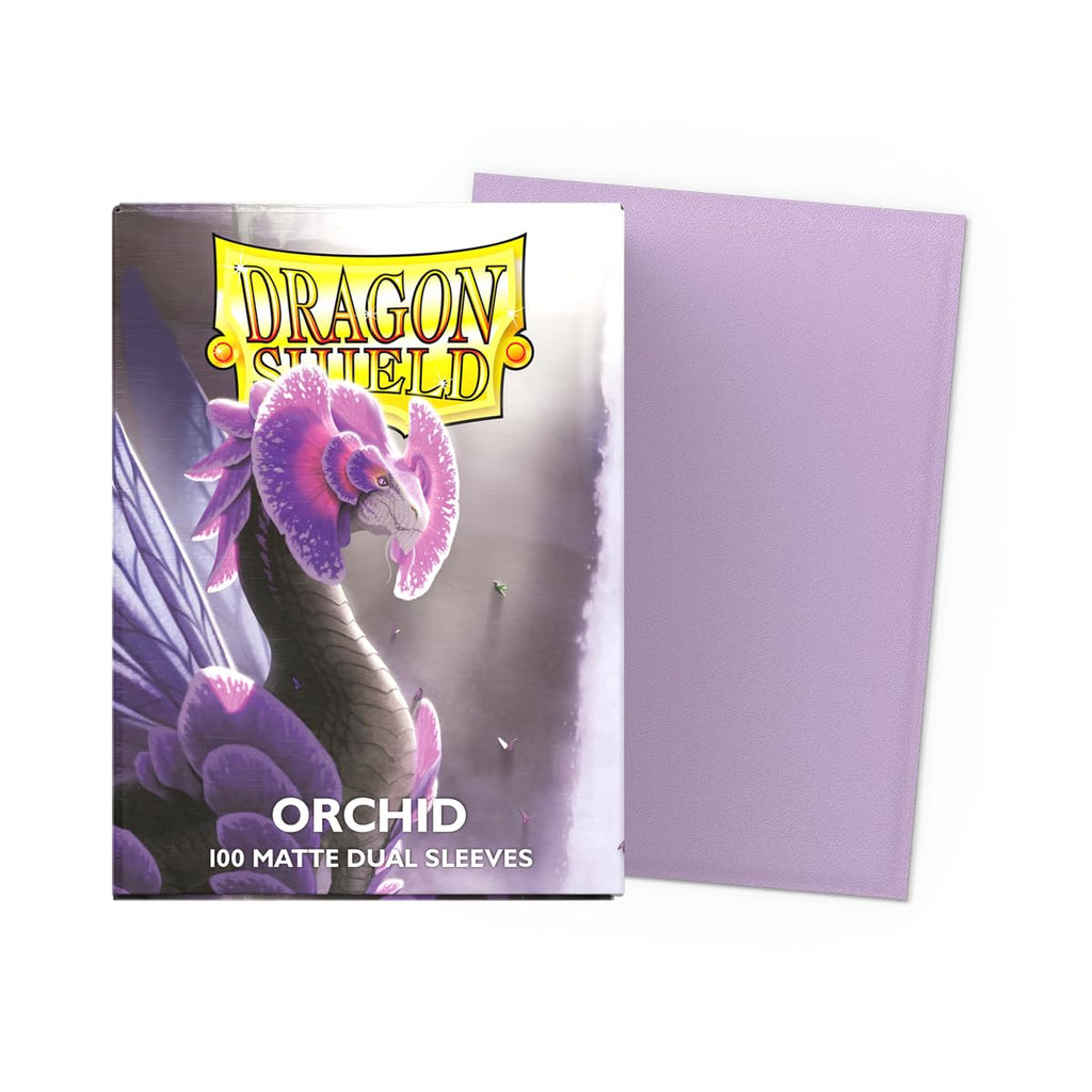 Dragon Shield Matte Dual Standard Size Card Sleeves (100 ct) - Orchid - Smooth Textured Back with Black Interior for Opaque Protection