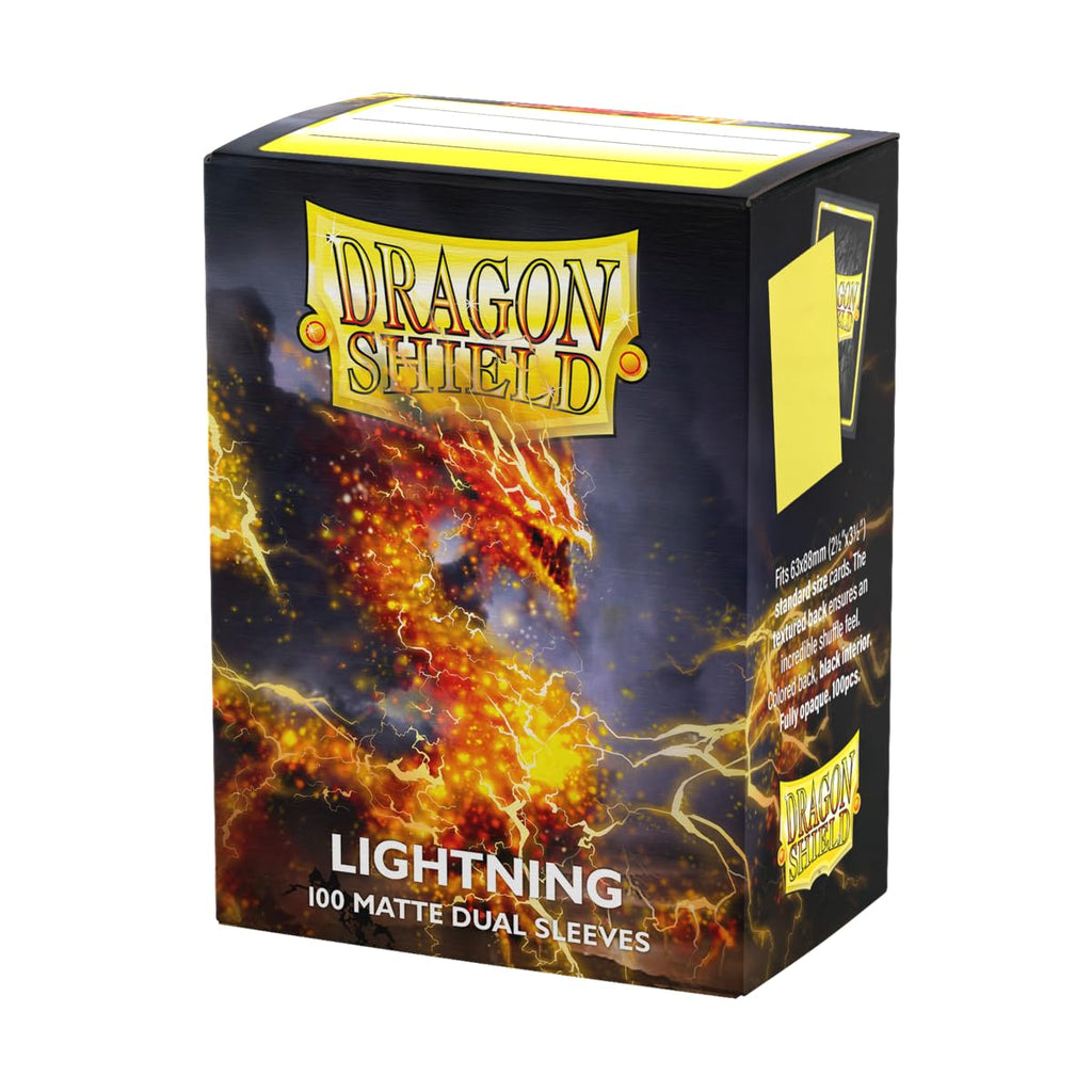 Dragon Shield Matte Dual Standard Size Card Sleeves (100ct) – Lightning – Opaque Black Interior for Tournament Play