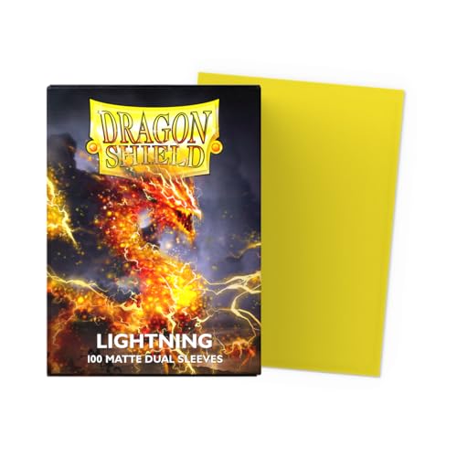 Dragon Shield Matte Dual Standard Size Card Sleeves (100ct) – Lightning – Opaque Black Interior for Tournament Play
