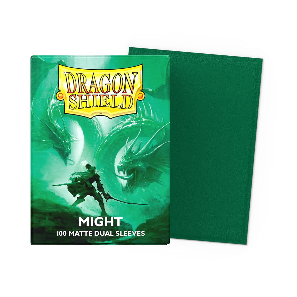 Dragon Shield Matte Dual Standard Size Sleeves (100 ct) – Might Color, Black Interior, Tough Polypropylene