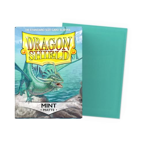 Dragon Shield Mint Matte Card Sleeves – Standard Size 63x88mm – 100 Count – Smooth Shuffle & Tough Protection