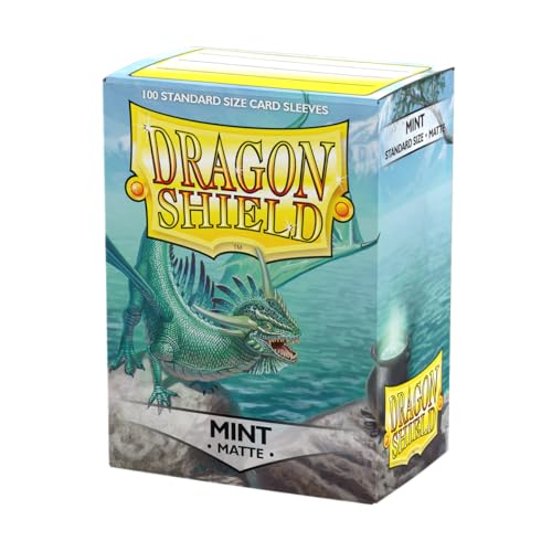 Dragon Shield Mint Matte Card Sleeves – Standard Size 63x88mm – 100 Count – Smooth Shuffle & Tough Protection